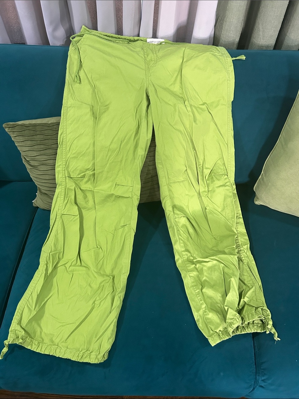 Women’s Lime Green Drawstring Track Pants